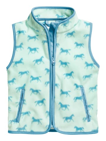 Fleece-Weste Pferde in Türkis