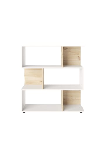 Regal "Shelfy" in Weiß/Artisan Eiche - (B)103 x (H)110 x (T)36cm