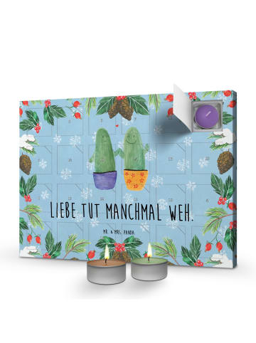 Adventskalender Kaktus Liebe mit Spruch in Eisblau