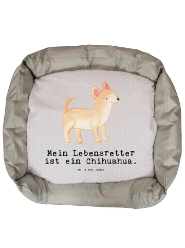 Hundebett Chihuahua Lebensretter mit Spruch in Grau Pastell