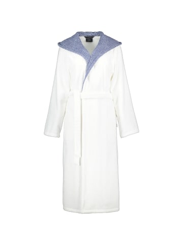 Cawö Bademäntel Damen Kapuze Classic 4345 weiß-blau - 601 in weiß-blau - 601