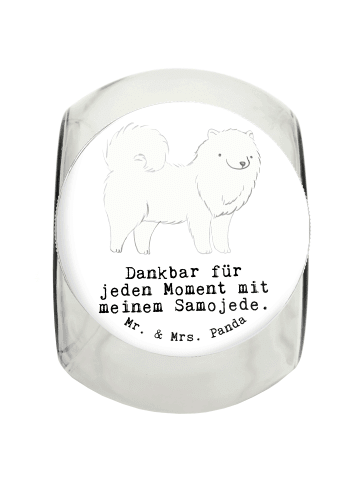 Leckerli Glas Samojede Moment mit Spruch in Weiß