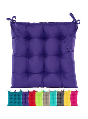 Outdoor Stuhlkissen Sitzkissen 38x38cm Wasserfest in Lila