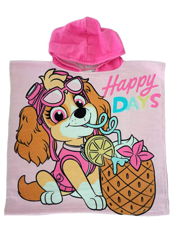 Paw Patrol Badeponcho Happy Days Badetuch mit Kapuze 50 x 100 cm in rosa