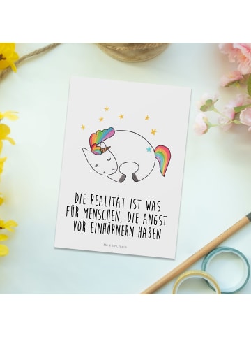 Postkarte Einhorn Nacht mit Spruch in Weiß