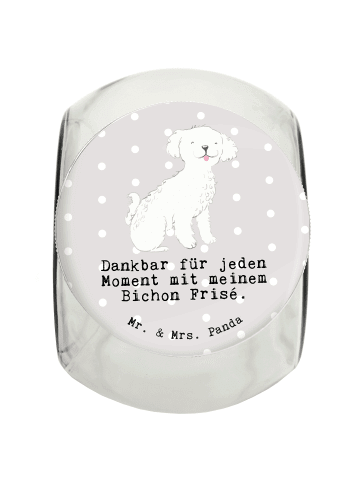 Leckerli Glas Bichon Frisé Moment mit Spruch in Grau Pastell