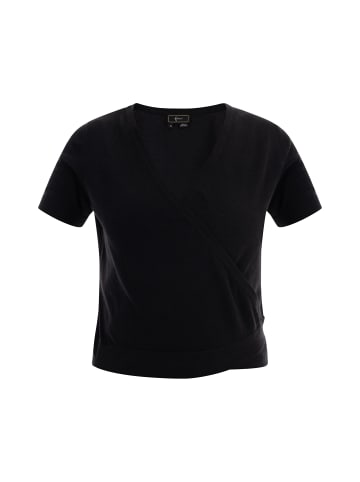 Damen Kurzarm-Pullover in Schwarz
