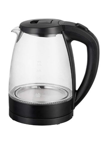 2200 W Glas-Wasserkocher 1,7 Lt. mit Trockenlaufschutz mit LED-Licht in Schwarz