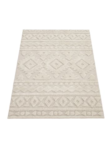 Hochflor Teppich Shaggy Struktur 3D Schlafzimmer in Creme