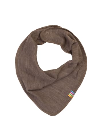 Dreiecktuch mit Druckknopf aus Merinowolle/Seide in brown