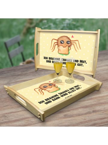 Sofatablett Spinne Agathe Sandwich mit Spruch in Gelb Pastell
