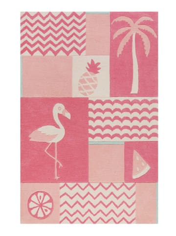 Teppich "Fruity Flamingo" in Pink/Rosa/Weiß/Hellblau