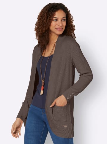 Strickjacke in dunkeltaupe