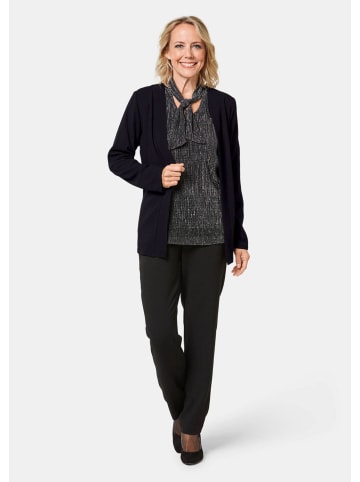 Kurzgröße:  Schicke Crêpe-Longjacke in schwarz