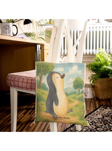 Tasche Pinguin mHerzieren Design ohne Spruch in Weiß