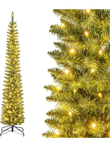 210cm Künstlicher Weihnachtsbaum mit Beleuchtung in Grün