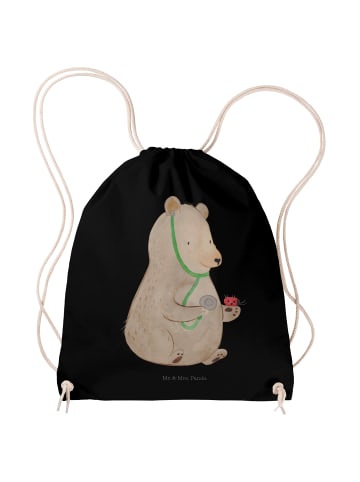 Beutelrucksack Bär Arzt ohne Spruch in Schwarz