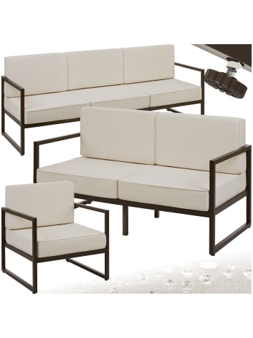 Garten-Loungeset für 6 Personen, höhenverstellbare Füße