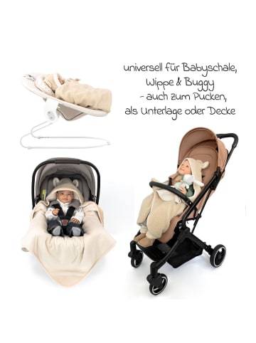 Einschlagdecke Teddy - für Babyschale in beige