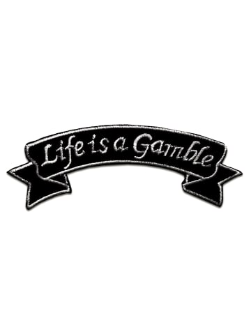 Life Is A Gamble BikerApplikation Bügelbild inSchwarz