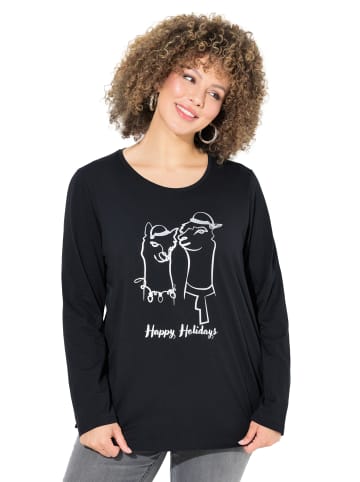 Langarmshirt in schwarz