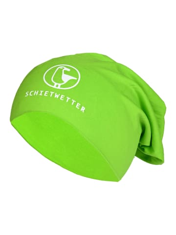 Beanie mit Print Möwe in lime/white