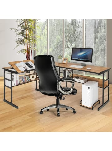 Schreibtisch L-förmig 170 cm in Hellbraun