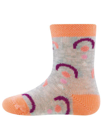 2er-Set Socken 2er Pack Regenbogen in apricot-hellsilber mel.