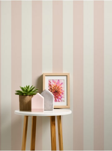 Tapete Sweet Stripes in Rosa-Weiß