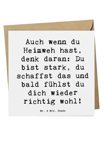Grußkarte Spruch Heimweh überwinden mit Spruch in Weiß
