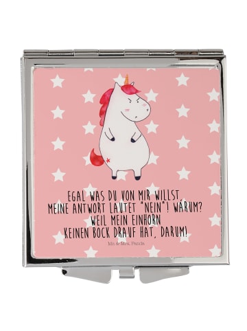 Make-up-Spiegel Einhorn Wut mit Spruch in Rot Pastell