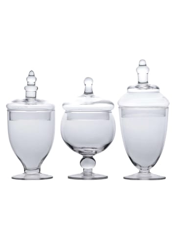 3er Set Süßigkeiten Vorratsglas Vorratsbehälter in Transparent