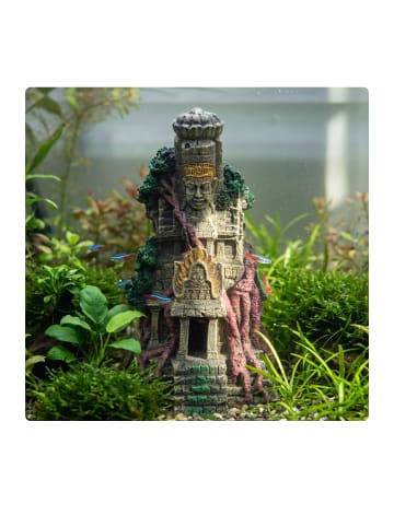 Aquarium Deko "Tempel" in Grau - (B)15,5 x (H)26 x (T)13 cm