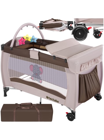 Kinderreisebett, Tragetasche, 132 x 75 x 104 cm, 2 Rollen mit Bremsen