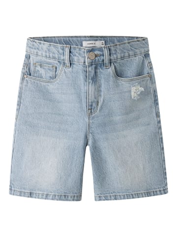 Jeansshorts in Light Blue Bleached Denim