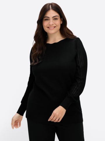 Langarm-Pullover in schwarz