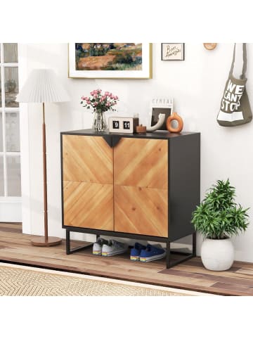 Sideboard mit 2 Türen 80 x 40 x 80 cm in Schwarz