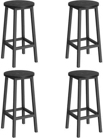 4er-Set: Barhocker Barnet in Schwarz - (B)32 x (H)64 x (T)32 cm