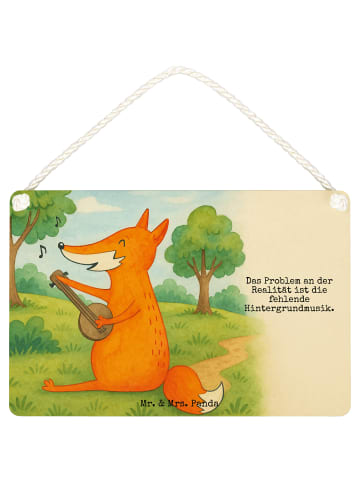 Schild Fuchs Gitarre Design mit Spruch in Weiß