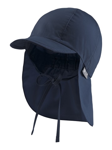 Schirmmütze mit Nackenschutz einfarbig in marineblau
