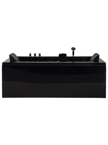 6-tlg Whirlpool Badewannen VARADERO in Schwarz/Silber rechtsseitig
