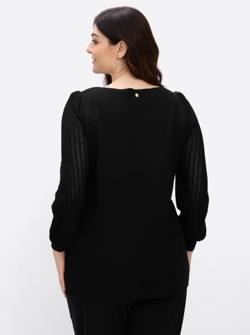 Langarm-Pullover in schwarz
