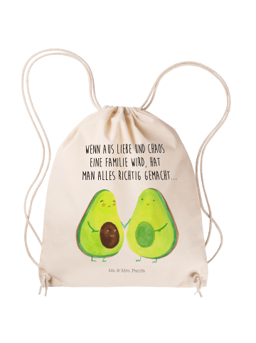 Sportbeutel Avocado Pärchen mit Spruch in Creme