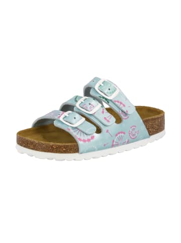 Pantolette "Bioline Flower Kids" in Grün