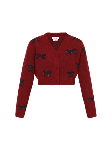 Women Cardigan in burgundy melange