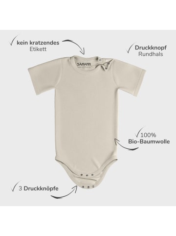 Baby Body aus 100% Bio-Baumwolle Druckknopf kurzarm nicht gerippt Oat Milk