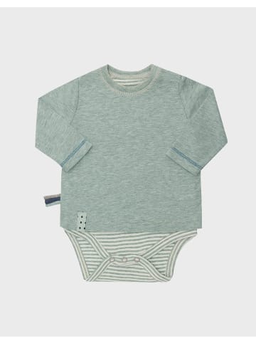 Baby Langarm-Bodyshirt in Aqua Melange