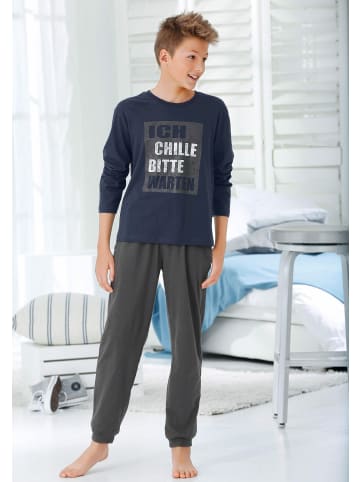 Pyjama in marine-anthrazit