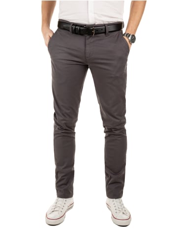 Chinohose Dustin mit Gürtel in Grau