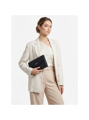 Bologna Leather Clutch Umhängetasche Leder 23 cm black